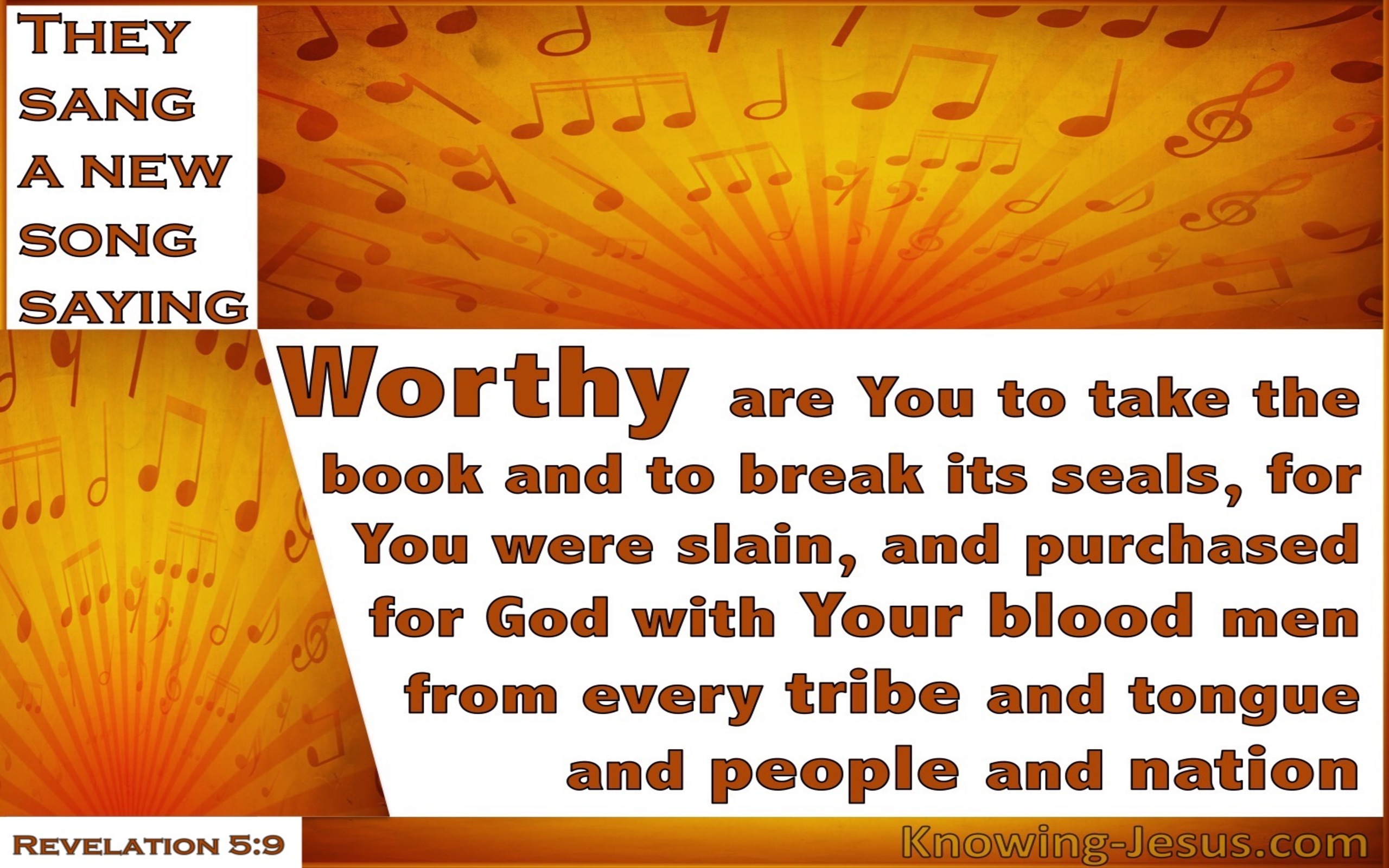 Revelation 5:9 Worthy Are You To Take The Book (white)